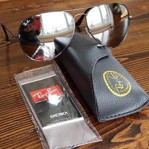 Ray-Ban RB3026 Mirrored Sunglasses 62 14 3N 004/63 Italy Large Aviator glasses
